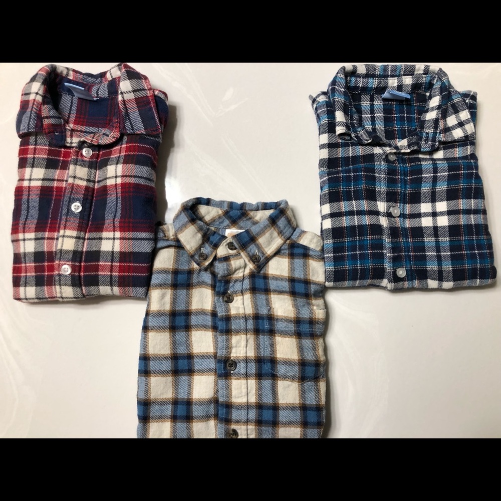 Boys Long Sleeved Flannel Shirt Lot (12-18 months)